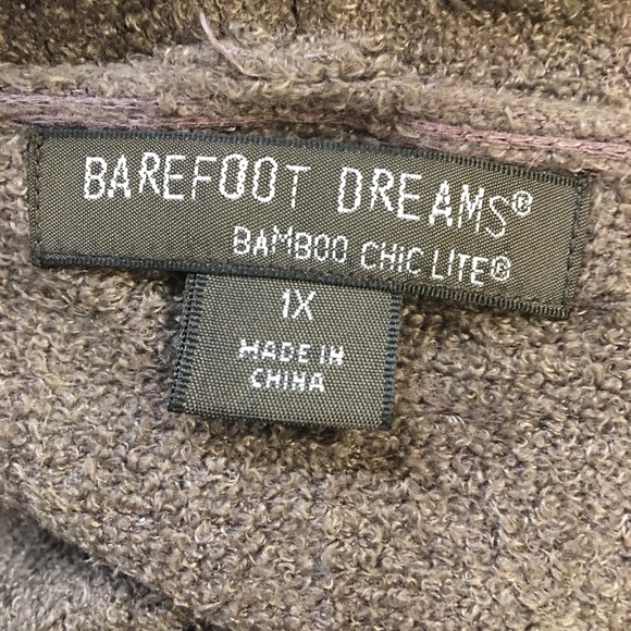 1x/2x Barefoot Dreams brown/grey long cardigan sweater - Picture 3 of 3